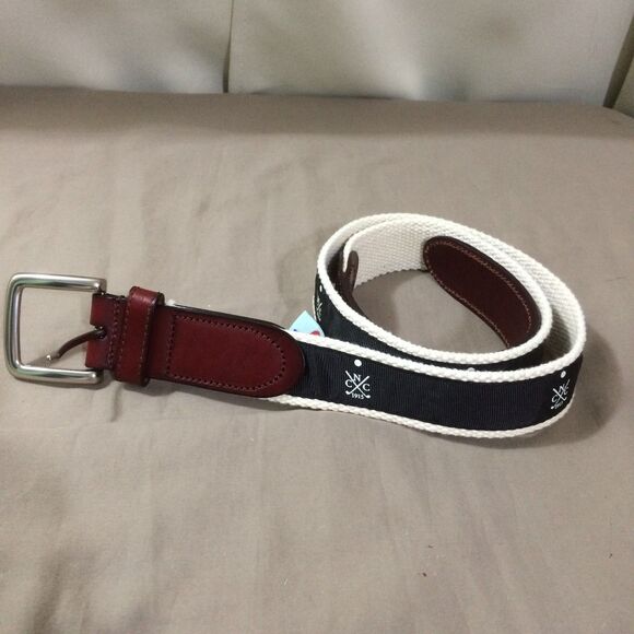 Gells Newtown CT Country Club Golf Belt Size 36 Canvas Leather NCC 1915 New - Picture 1 of 6